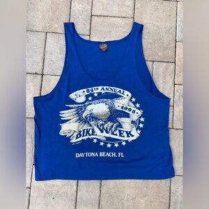 Vintage 90s Blue Bike Week Daytona Beach Tank Top